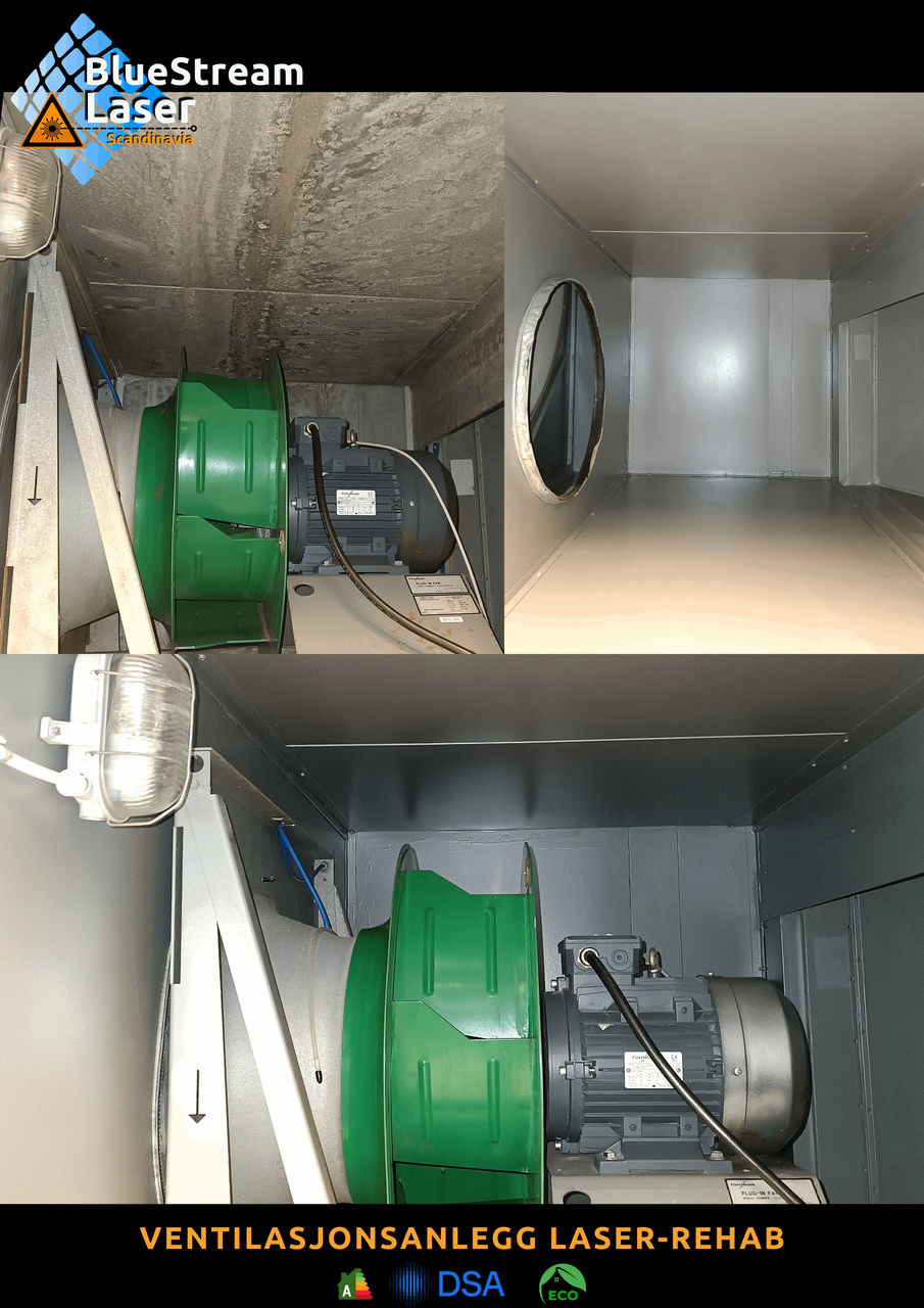 laser rengjøring, renovering av ventilasjonsanlegg