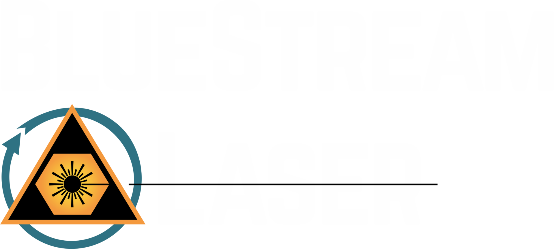 Bluestream logo białe litery